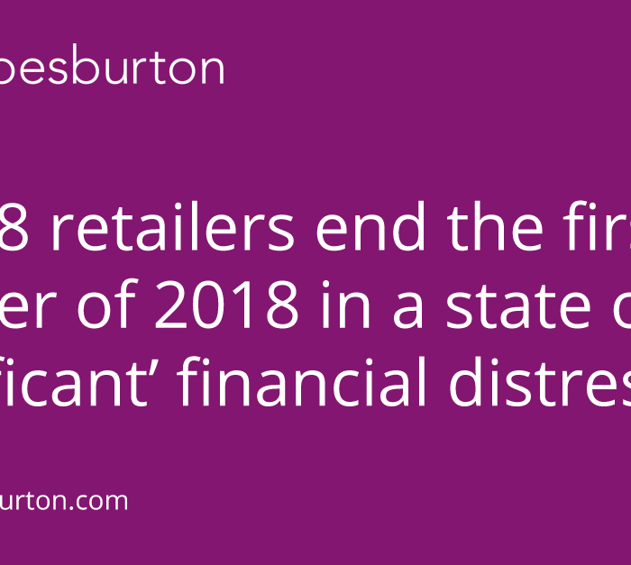 4,958 retailers in significant financial distress at the end of the first quarter of 2018