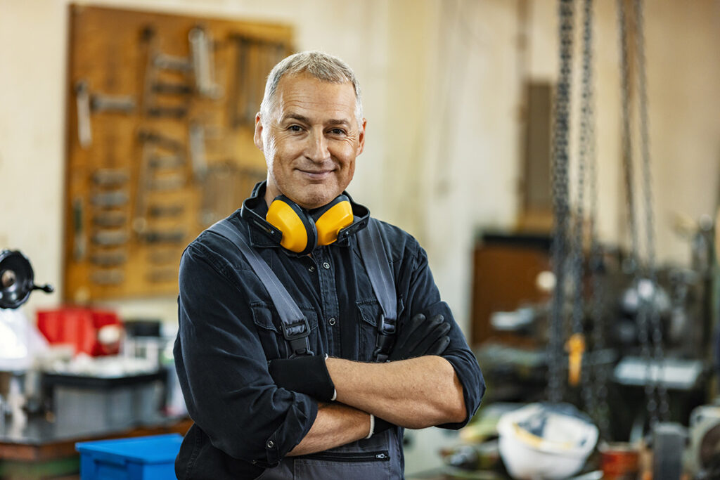 business man with his arms crossed