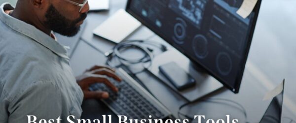 businessman using one of the best small business tools of 2026, probably.