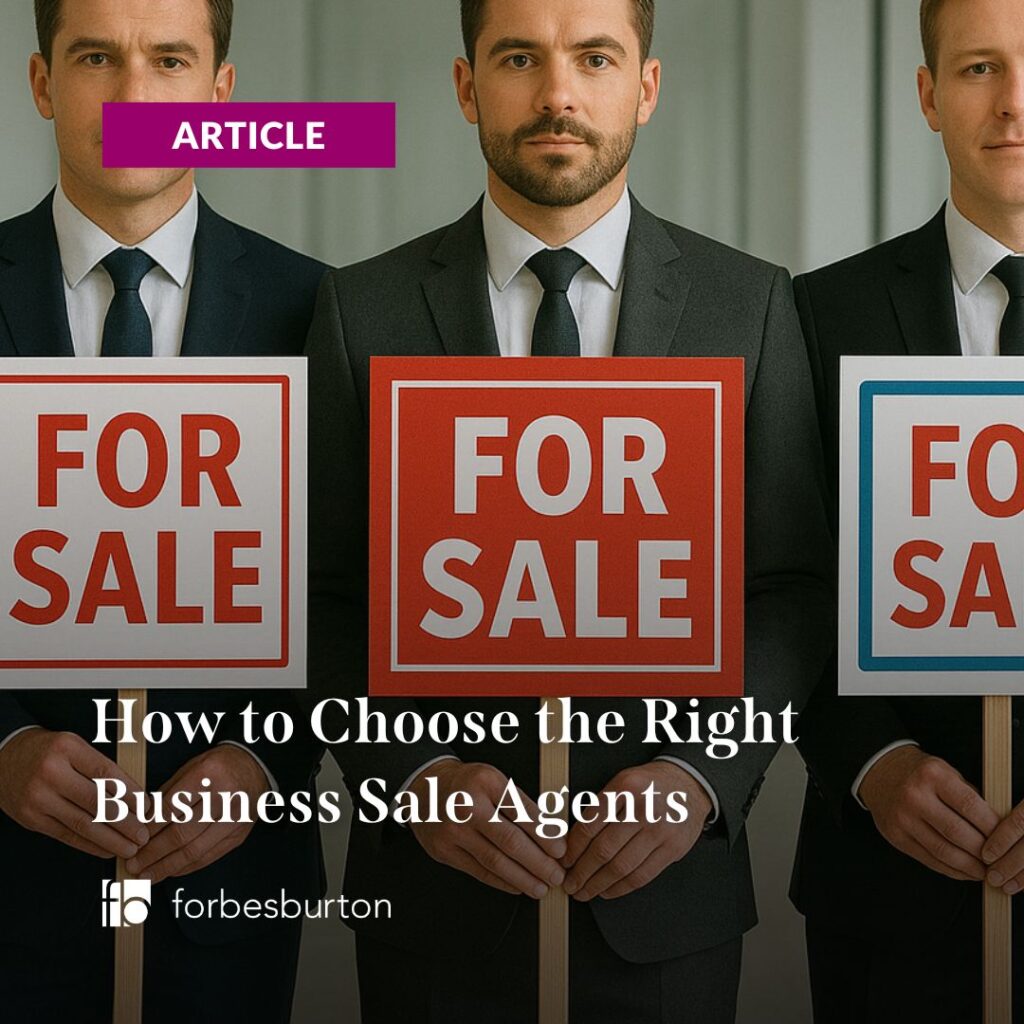 row of different business sale agents