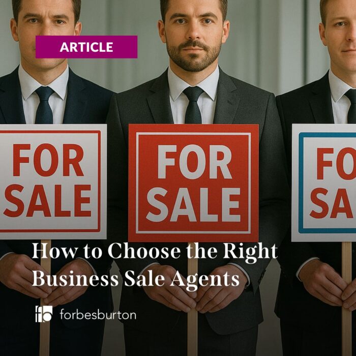 row of different business sale agents