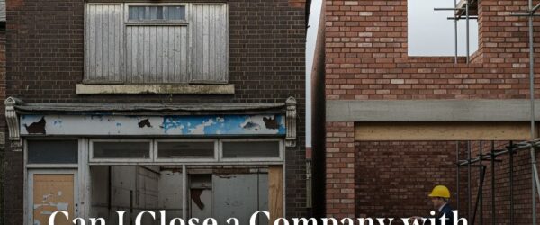 failed company being used to donate bricks for new company being built next door