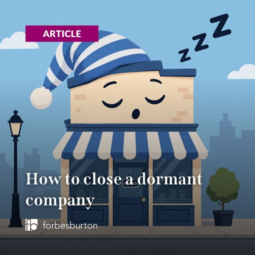 sleeping shop to signify a dormant company