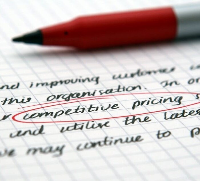 'Competitive pricing' circled in red