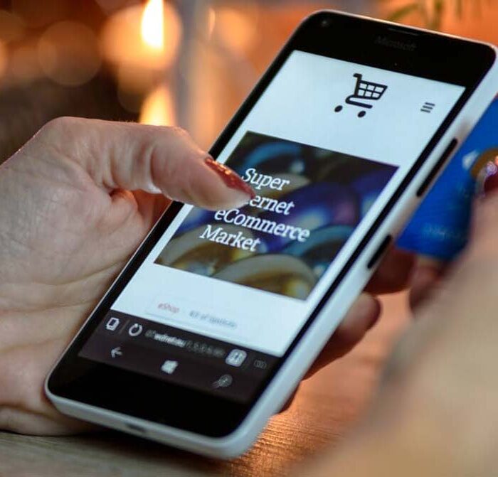 phone showing an ecommerce market page