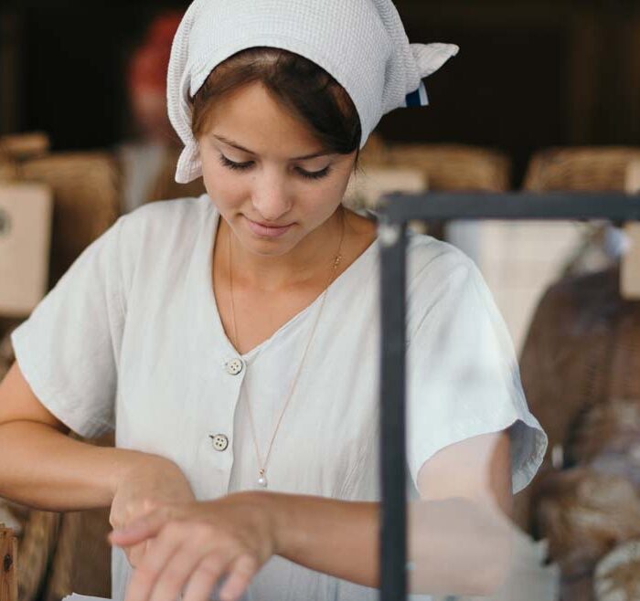 woman working in bakery