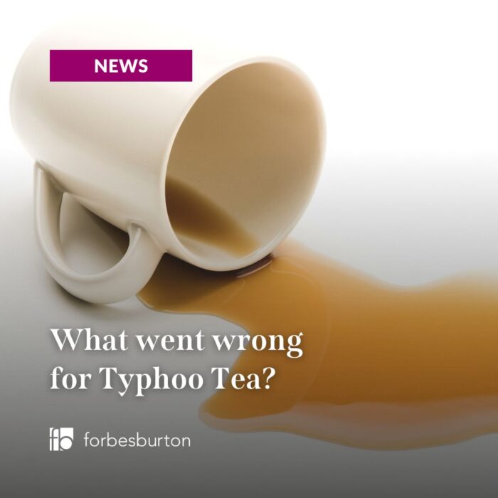 spilt tea to symbolise what went wrong for typhoo tea